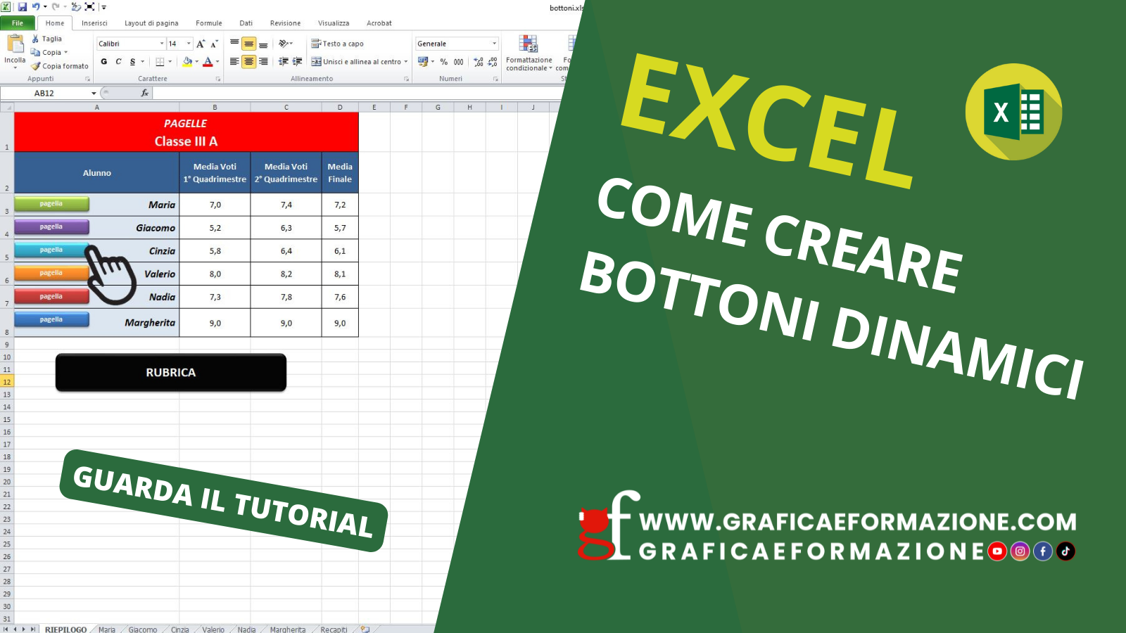 EXCEL COME CREARE BOTTONI DINAMICI