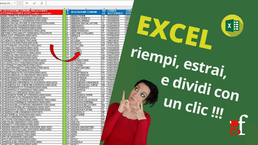 Tutorial Excel 365: riempi, estrai e dividi con un clic
