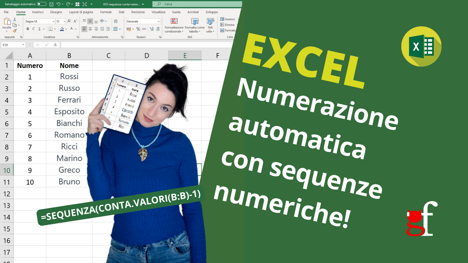 Excel: numerazione automatica con sequenze numeriche!
